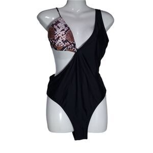 Monokini snakeskin and black L